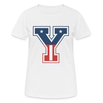 Brief Y USA - Frauen T-Shirt atmungsaktiv - Weiß - Vorne - AI Model Female 172 dark (172cm)