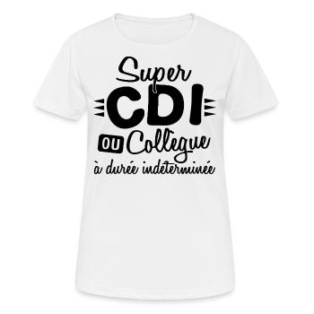 Collègue Durée Indéterminée CDI Cadeau T-shirt Mug - T-shirt respirant Femme - blanc - Devant - AI Model Female 172 dark (172cm)
