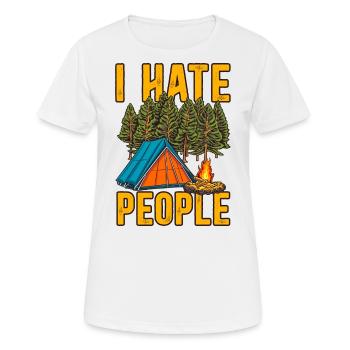 I hate people camping - Women's Breathable T-Shirt - white - Front - AI Model Female 172 dark (172cm)