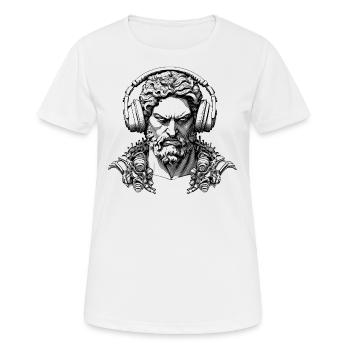 Klangvolles Statement: Zeus’ Kopfhörer-Design. - Frauen T-Shirt atmungsaktiv - Weiß - Vorne - AI Model Female 172 dark (172cm)