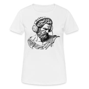 Mighty Zeus : T-shirt pour les gourous de la mode de rue - T-shirt respirant Femme - blanc - Devant - AI Model Female 172 dark (172cm)