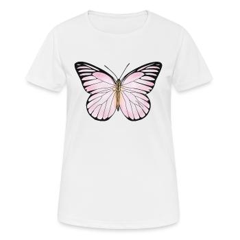 Schmetterling, rosa - Frauen T-Shirt atmungsaktiv - Weiß - Vorne - AI Model Female 172 dark (172cm)