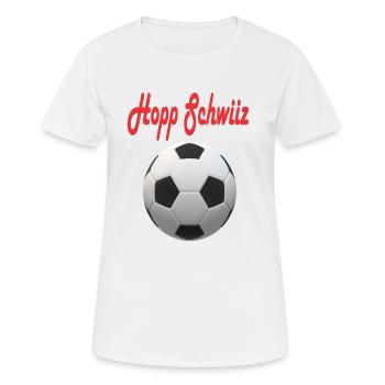 Conception du football suisse - T-shirt respirant Femme - blanc - Devant - AI Model Female 172 dark (172cm)