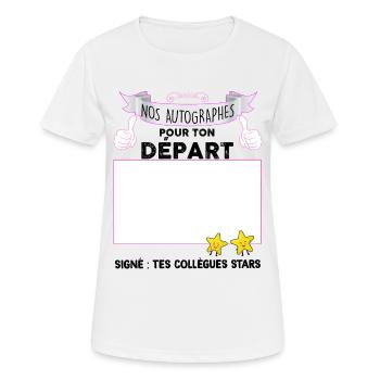 Collègue Humour Signature Autographes Des Stars - T-shirt respirant Femme - blanc - Devant - AI Model Female 172 dark (172cm)