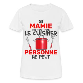Mamie Aime La Cuisine Pour Les Petits Enfants - T-shirt respirant Femme - blanc - Devant - AI Model Female 172 dark (172cm)