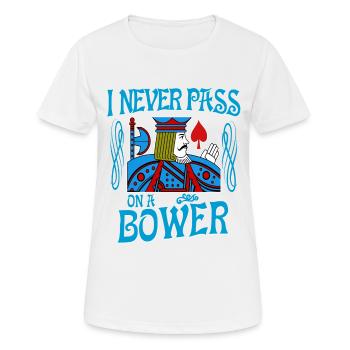 Euchre I Never Pass On A Bower Card Playing T - Women's Breathable T-Shirt - white - Front - AI Model Female 172 dark (172cm)