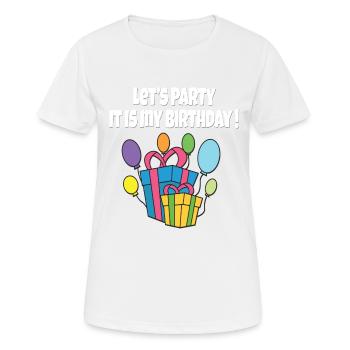 Nouveau cadeau d'anniversaire fête de cadeau d'anniversaire - T-shirt respirant Femme - blanc - Devant - AI Model Female 172 dark (172cm)