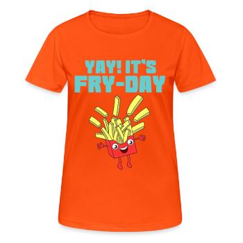 Awesome Trend Design Fryday Tshirt Yay It's Fry - Women's Breathable T-Shirt - neon orange - Front - AI Model Female 172 dark (172cm)
