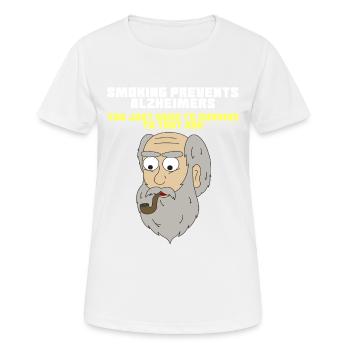 Pipe Smoking TShirt For Pipe Smoker Smoking - T-shirt respirant Femme - blanc - Devant - AI Model Female 172 dark (172cm)
