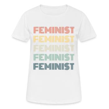 Idée féministe féministe féministe - T-shirt respirant Femme - blanc - Devant - AI Model Female 172 dark (172cm)