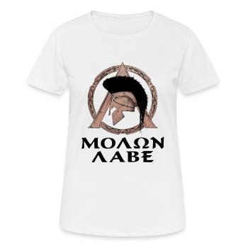 Molon Labe - Frauen T-Shirt atmungsaktiv - Weiß - Vorne - AI Model Female 172 dark (172cm)