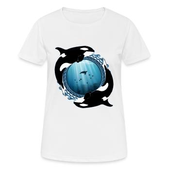 Orca killer whales - Women's Breathable T-Shirt - white - Front - AI Model Female 172 dark (172cm)