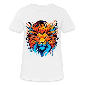 Lion's head with mane, colored - Women's Breathable T-Shirt - white - Front - AI Model Female 172 dark (172cm)