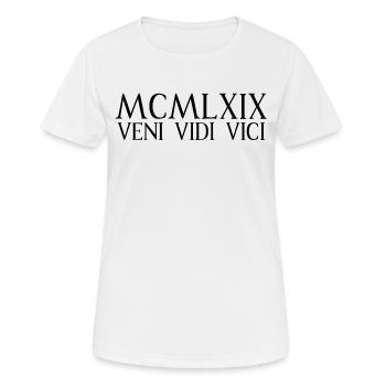 MCMLXIX 1969 römische Zahlen Geburtstag Geschenk - Frauen T-Shirt atmungsaktiv - Weiß - Vorne - AI Model Female 172 dark (172cm)