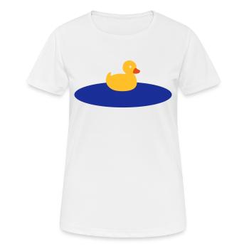 Quietscheente auf dem See - Frauen T-Shirt atmungsaktiv - Weiß - Vorne - AI Model Female 172 dark (172cm)