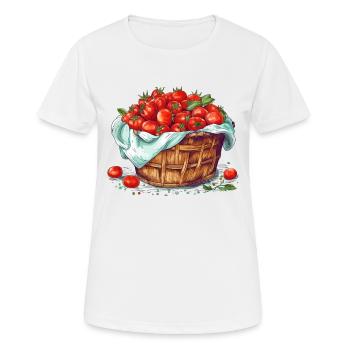 Un panier rempli de tomates, transparent - T-shirt respirant Femme - blanc - Devant - AI Model Female 172 dark (172cm)