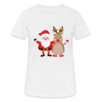 rudolph père noël - T-shirt respirant Femme - blanc - Devant - AI Model Female 172 dark (172cm)