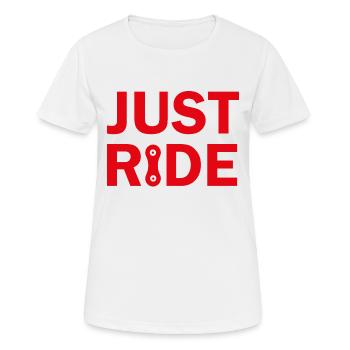 Just Ride Mountainbike cyclist chain bike - Frauen T-Shirt atmungsaktiv - Weiß - Vorne - AI Model Female 172 dark (172cm)