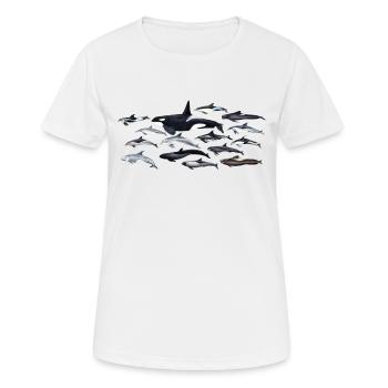 Delphine - Delphine - Dauphins - Delphinidae - Frauen T-Shirt atmungsaktiv - Weiß - Vorne - AI Model Female 172 dark (172cm)