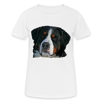 Chien, tête de chien, visage de chien, race de chien, - T-shirt respirant Femme - blanc - Devant - AI Model Female 172 dark (172cm)