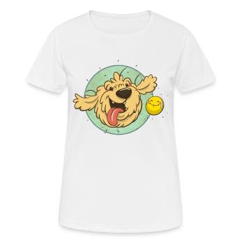 cockapoo Thor mit Tennisball - Frauen T-Shirt atmungsaktiv - Weiß - Vorne - AI Model Female 172 dark (172cm)
