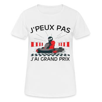 Ich kann nicht, ich habe ein Grand-Prix-Autorennen - Frauen T-Shirt atmungsaktiv - Weiß - Vorne - AI Model Female 172 dark (172cm)