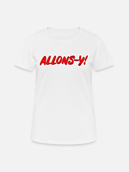 Allons-y! style bande dessinée lettrage pop art rouge - T-shirt respirant Femme - blanc