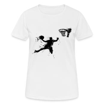 baketballer dunking II - Women's Breathable T-Shirt - white - Front - AI Model Female 172 dark (172cm)