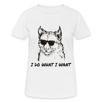 Luchs - Frauen T-Shirt atmungsaktiv - Weiß - Vorne - AI Model Female 172 dark (172cm)
