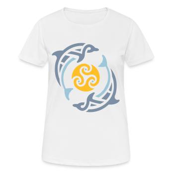 Dauphins tribaux - T-shirt respirant Femme - blanc - Devant - AI Model Female 172 dark (172cm)