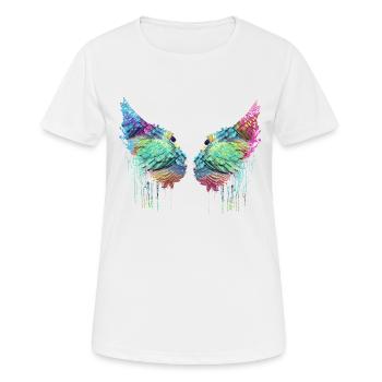 Angelwings,Wings,Aquarelle,Coloré,Angel Wings - T-shirt respirant Femme - blanc - Devant - AI Model Female 172 dark (172cm)