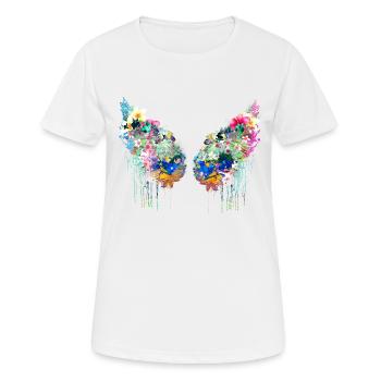 Angelwings,Wings,Coloré,Angel Wings,Fleurs - T-shirt respirant Femme - blanc - Devant - AI Model Female 172 dark (172cm)