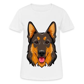 Berger allemand - T-shirt respirant Femme - blanc - Devant - AI Model Female 172 dark (172cm)