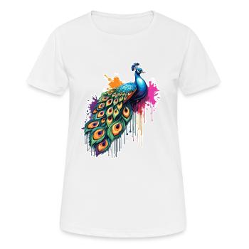 Paon / Animal / Zoo / Plumage / Beauté naturelle - T-shirt respirant Femme - blanc - Devant - AI Model Female 172 dark (172cm)