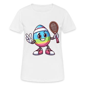 Oeuf de Pâques oeuf de Pâques Joueur de tennis - T-shirt respirant Femme - blanc - Devant - AI Model Female 172 dark (172cm)