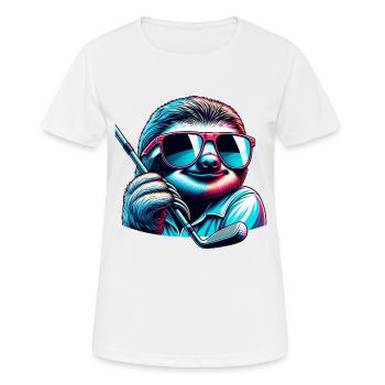 Sloth, Golfer, Golf Course, Dogs - Women's Breathable T-Shirt - white - Front - AI Model Female 172 dark (172cm)