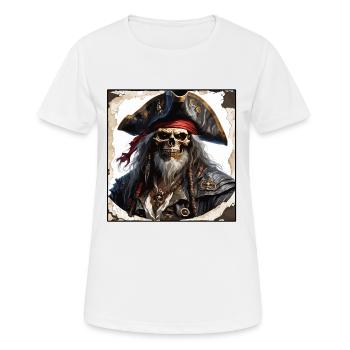 Pirat / Ahoi / Anker / Kapitän / Totenkopf / Rum - Frauen T-Shirt atmungsaktiv - Weiß - Vorne - AI Model Female 172 dark (172cm)