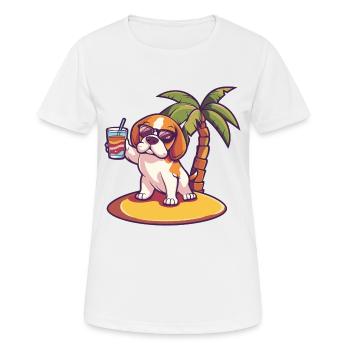 Beagle Dog Summer Vacation - Women's Breathable T-Shirt - white - Front - AI Model Female 172 dark (172cm)