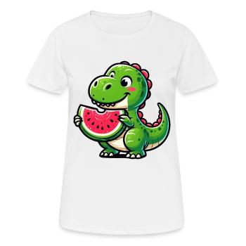 Crocodile With Watermelon Fruity Funny - Women's Breathable T-Shirt - white - Front - AI Model Female 172 dark (172cm)