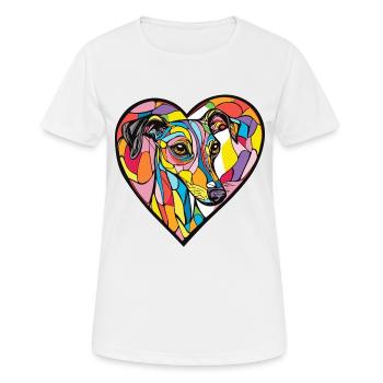 Whippet Hund Herz Hundeliebe - Frauen T-Shirt atmungsaktiv - Weiß - Vorne - AI Model Female 172 dark (172cm)