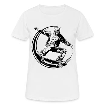 Skateboard Homme Skateboard - T-shirt respirant Femme - blanc - Devant - AI Model Female 172 dark (172cm)