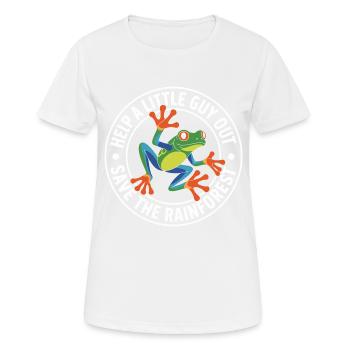 Sauvez la grenouille de la forêt tropicale - T-shirt respirant Femme - blanc - Devant - AI Model Female 172 dark (172cm)