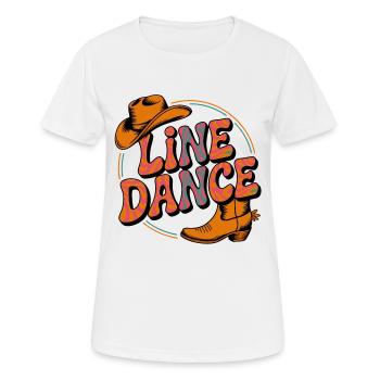 Line Dance mein Hobby - meine Passion - mein Ding - Frauen T-Shirt atmungsaktiv - Weiß - Vorne - AI Model Female 172 dark (172cm)