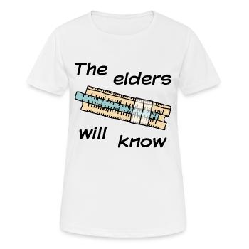 Slide rule - The elders will know - dark - Women's Breathable T-Shirt - white - Front - AI Model Female 172 dark (172cm)