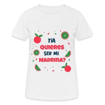 La marraine demander l’Espagne parrain marraine - T-shirt respirant Femme - blanc - Devant - AI Model Female 172 dark (172cm)