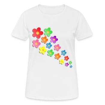 Flower Power - Frauen T-Shirt atmungsaktiv - Weiß - Vorne - AI Model Female 172 dark (172cm)