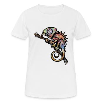 caméléon - T-shirt respirant Femme - blanc - Devant - AI Model Female 172 dark (172cm)