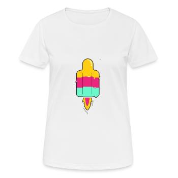 ROCKET - Frauen T-Shirt atmungsaktiv - Weiß - Vorne - AI Model Female 172 dark (172cm)