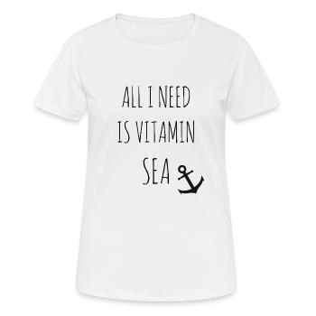 All I Need est la vitamine Sea - T-shirt respirant Femme - blanc - Devant - AI Model Female 172 dark (172cm)