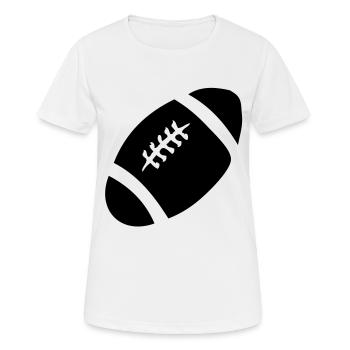 ballon foot americain rugby - T-shirt respirant Femme - blanc - Devant - AI Model Female 172 dark (172cm)